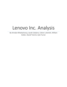 Lenovo Inc. Analysis