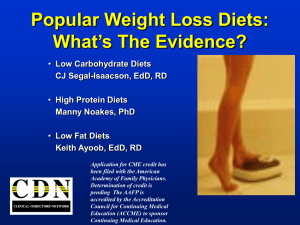 Are Low Carbohydrate Diets Anything More Than A Fad?
