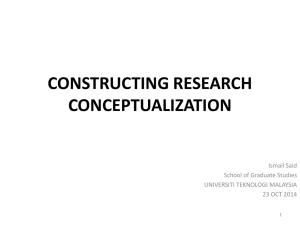 Research Conceptualization - School Of Graduate Studies