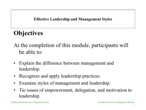 Effective Leadership and Management Styles