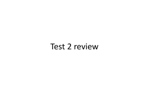 Test 2 review - De Anza College
