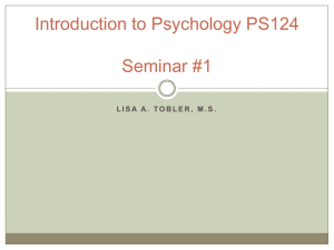 Introduction to Psychology SS124-15H
