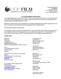 University of Central Florida Film Department 4000 Central Florida