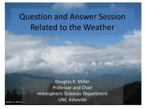 Weather presentation at Biltmore - University of North Carolina at