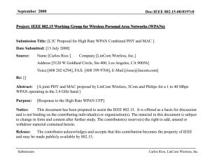 L3C Proposal for HR WPAN - IEEE Standards Working Group Areas