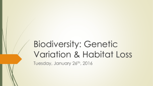 Biodiversity: Genetic Variation & Habitat Loss