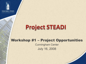 Opportunities Arising from Project STEADI, Wrap Up and Next Steps