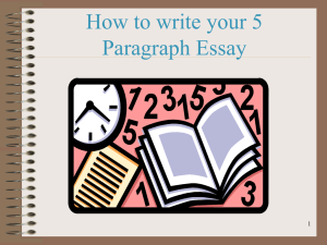 How to write your 5 Paragraph Essay
