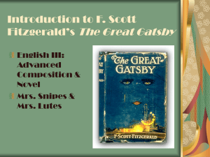 Introduction to F. Scott Fitzgerald's The Great Gatsby