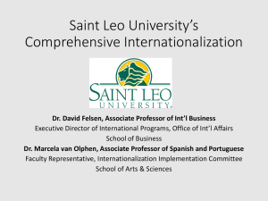 Saint Leo University*s Comprehensive Internationalization