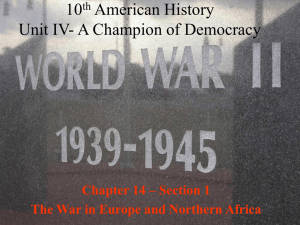 Section 1- The War in Europe and North Africa