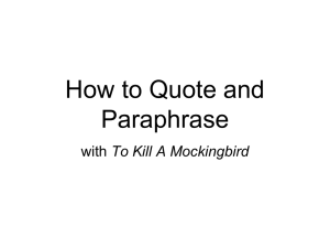 How to Quote and Paraphrase, lesson 2