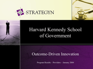 Outcome Driven Innovation Program Results – Providers