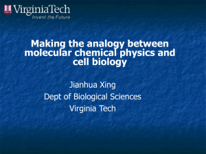 Making the analogy between molecular chemical physics and cell