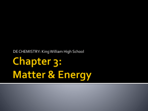Chapter 3: Matter & Energy