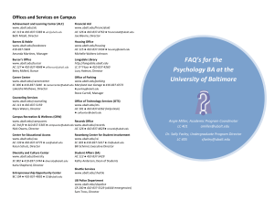 FAQ Booklet for Psychology Majors