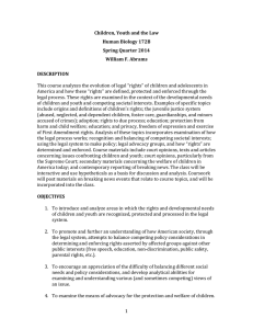 Children, Youth and the Law – Humbio172B (Spring 2014)