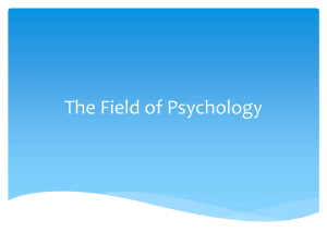 The Field of Psychology