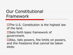 Our Constitutional Framework