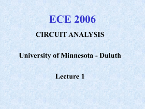 Lecture 1 - ECE 2006 - University of Minnesota Duluth