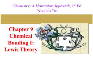 Chapter 9 Chemical Bonding I lewis Theory