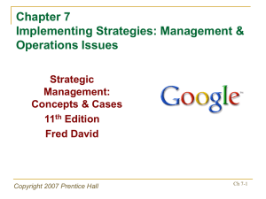 Chapter 1 The Nature of Strategic Management