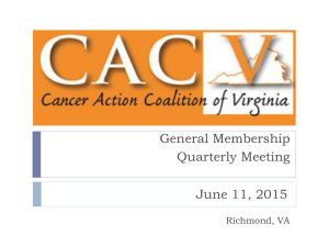 PowerPoint - Cancer Action Coalition of Virginia