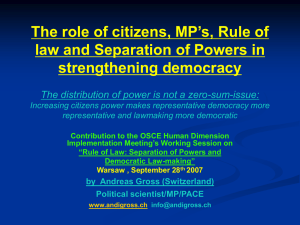 Rule of law: Separation of power