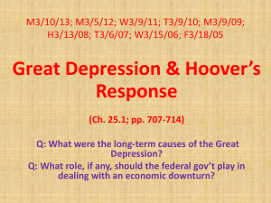 Hoover's Response to Great Depression