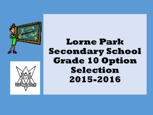 Lorne Park Secondary School Parent Information Session