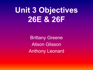 Unit 3 Objectives 26E & 26F