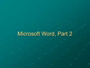 Microsoft Word Seminar – Part 2