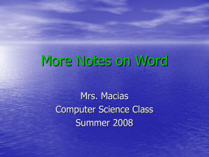 More Notes on Word _6-19-08_