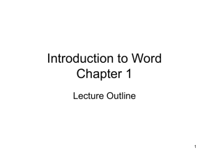 Introduction to Word ch1 Ppt