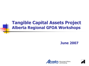 Tangible Capital Assets Project Alberta Regional Workshops