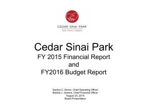 Cedar Sinai Park Board Presentation 8.25.15