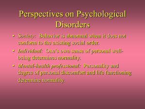 Perspectives on Psychological Disorders