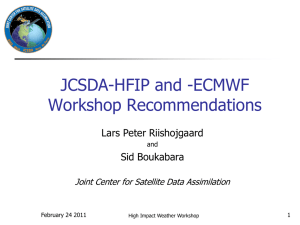JCSDA-HFIP and ECMWF Workshop Recommendations