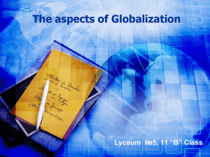 The aspects of Globalization