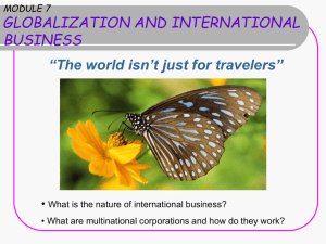 MODULE 7 GLOBALIZATION AND INTERNATIONAL