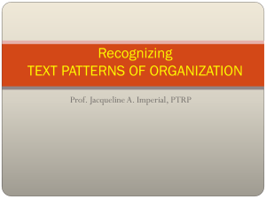 Recognizing TEXT PATTERNS OF ORGANIZATION
