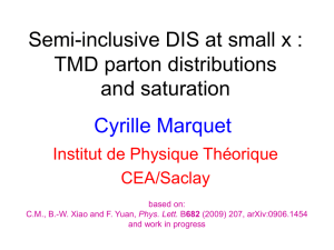 Semi-inclusive DIS at small x : TMD parton distributions and