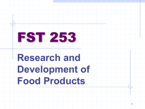 FST 253 Research & Development of Food Products