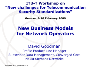 New Business Models For Network Operators