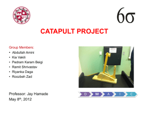 Six sigma Project Catapult