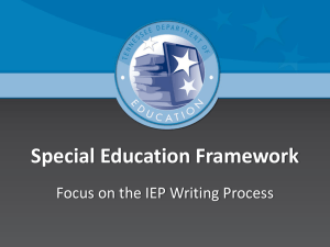 Special Education Framework-Focus on the IEP Writing Process