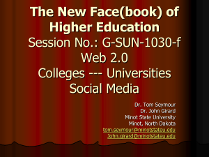 Colleges, Universities and Social Media - Your Space