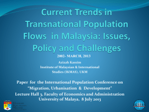 Current Trends in Transnational Migration Flows in Malaysia