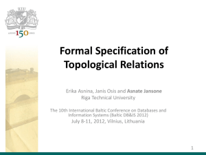 Formal Specifications of Topological Relations