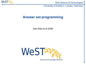 10 Answer Set Programming - Institute for Web Science and